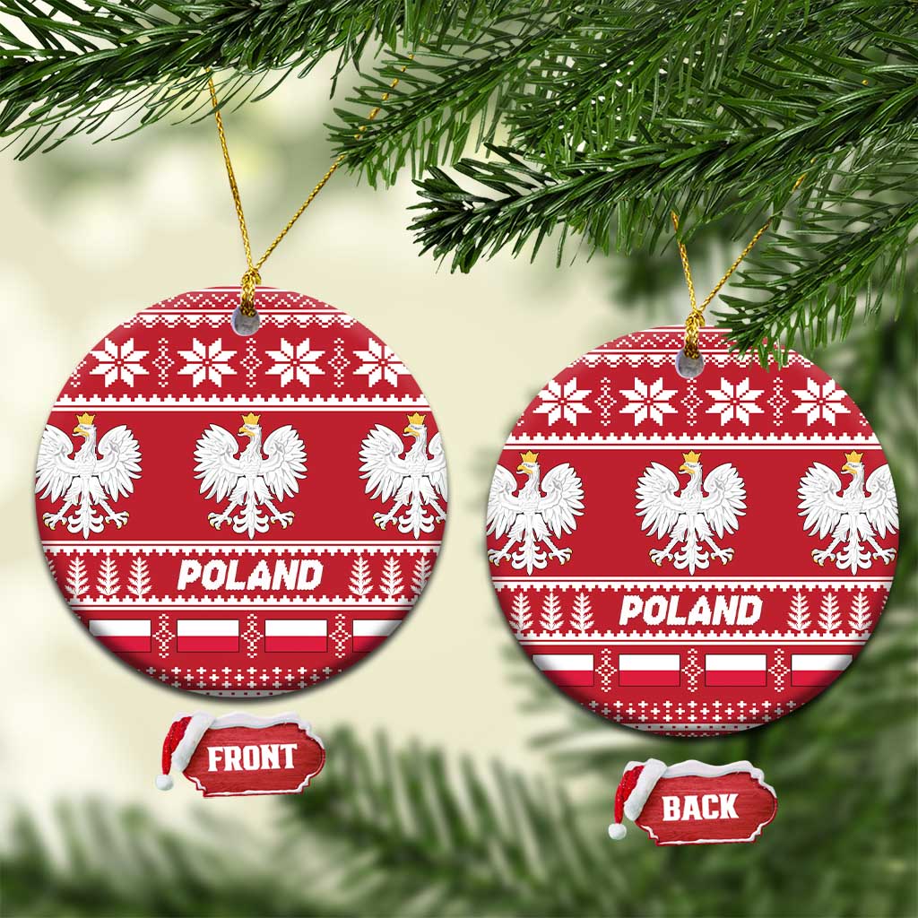 Poland Christmas Ceramic Ornament Emblem With Flag Style LT19