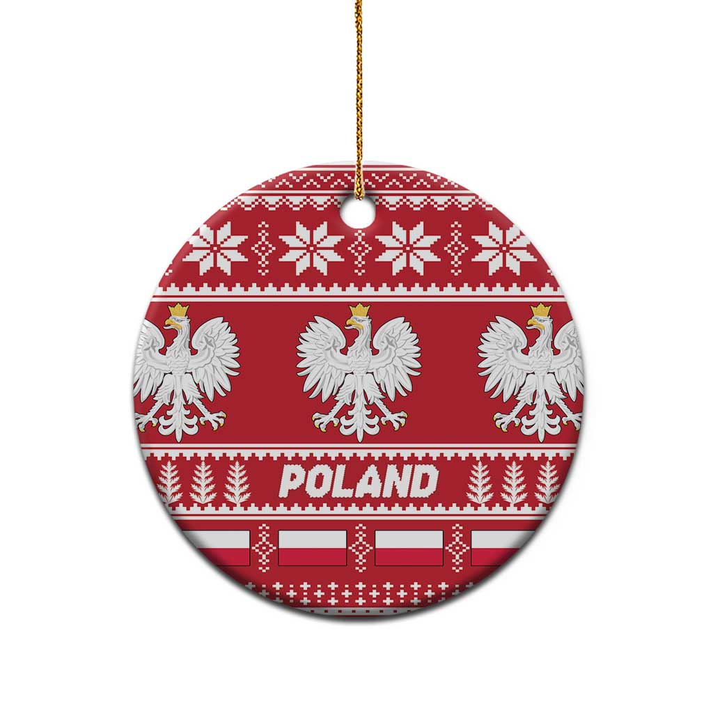 Poland Christmas Ceramic Ornament Emblem With Flag Style LT19
