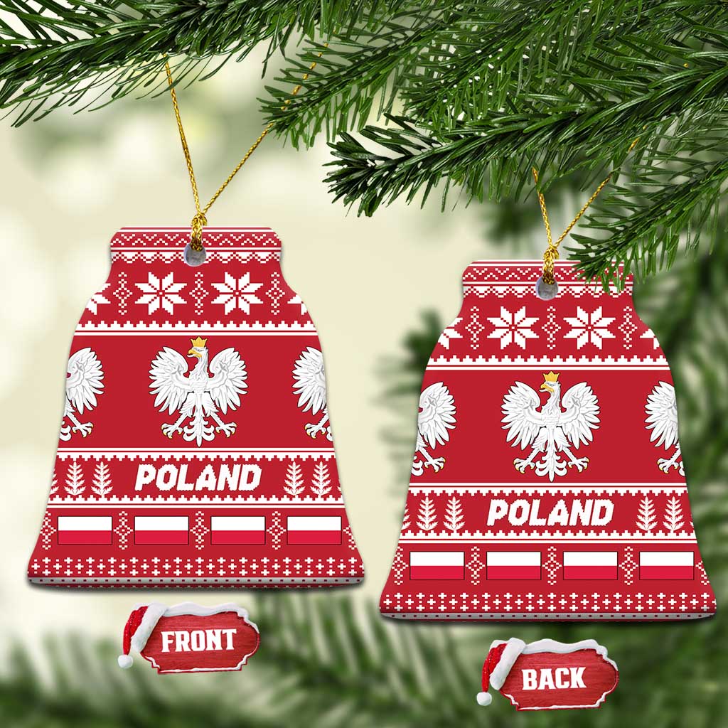 Poland Christmas Ceramic Ornament Emblem With Flag Style LT19