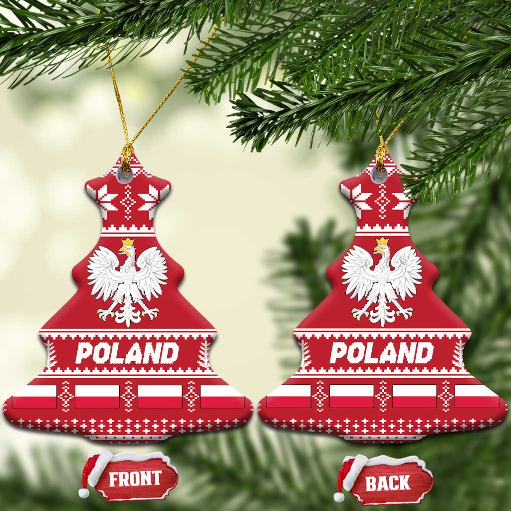 Poland Christmas Ceramic Ornament Emblem With Flag Style LT19