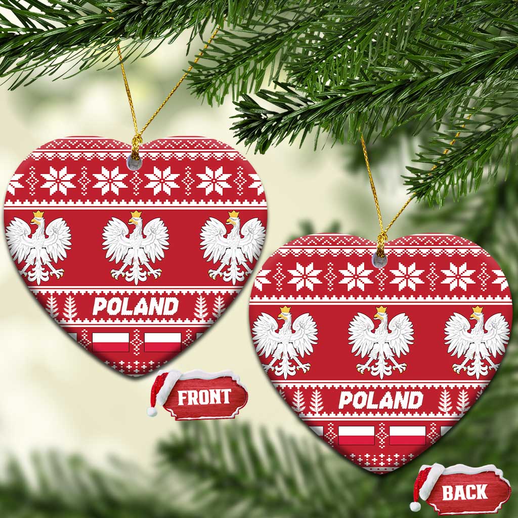 Poland Christmas Ceramic Ornament Emblem With Flag Style LT19