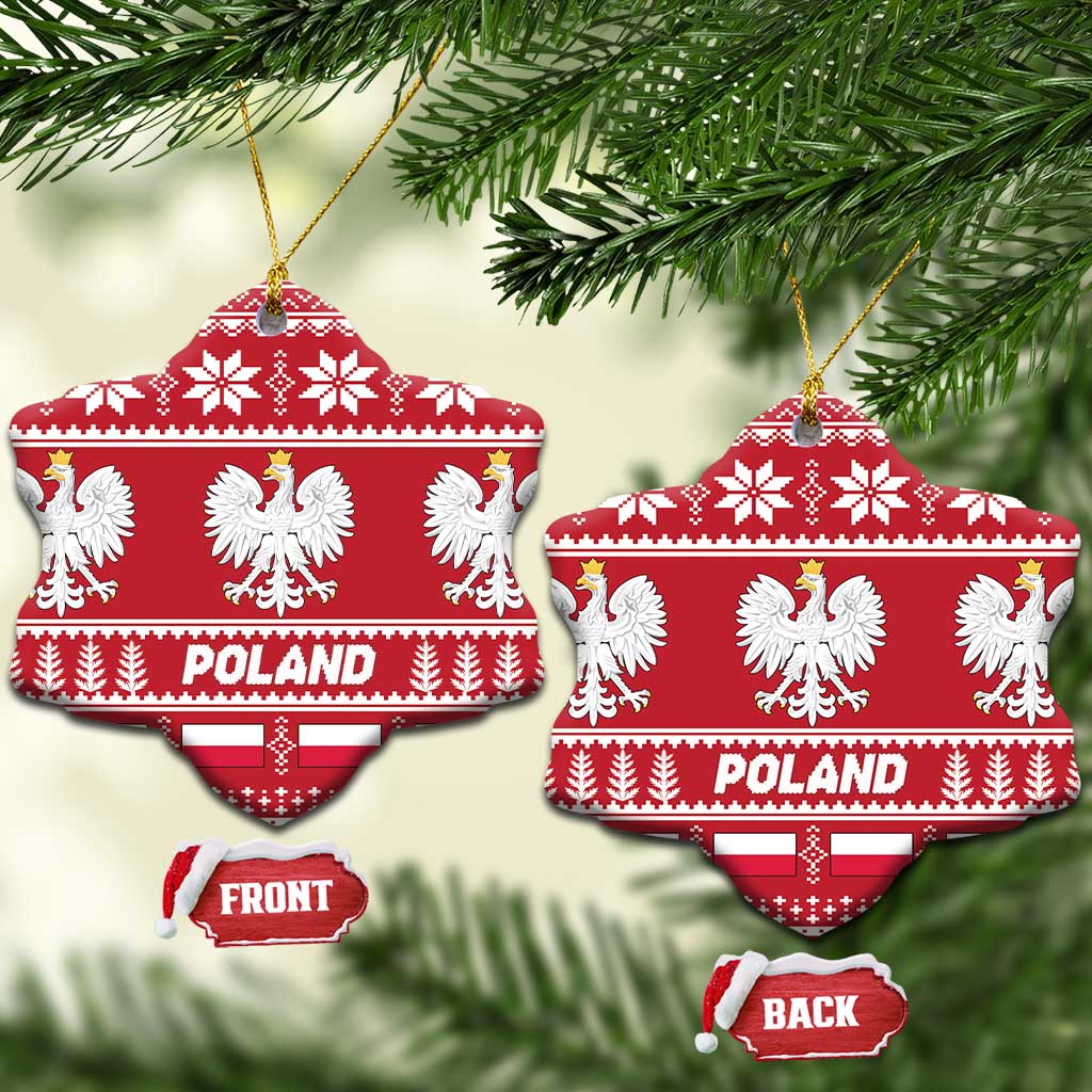 Poland Christmas Ceramic Ornament Emblem With Flag Style LT19