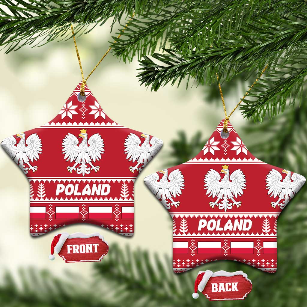 Poland Christmas Ceramic Ornament Emblem With Flag Style LT19