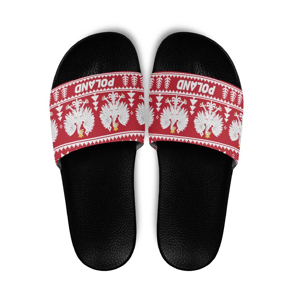 Poland Christmas Slide Sandals Emblem With Flag Style LT19