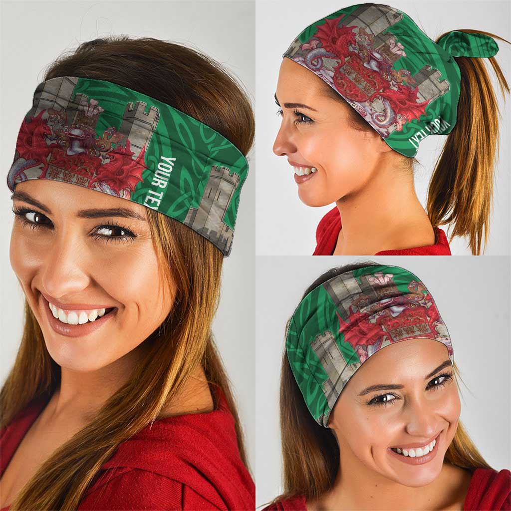 Personalized Caernarfonshire Wales Neck Gaiter Caernarfon Castle and Emblem Celtic Style LT19