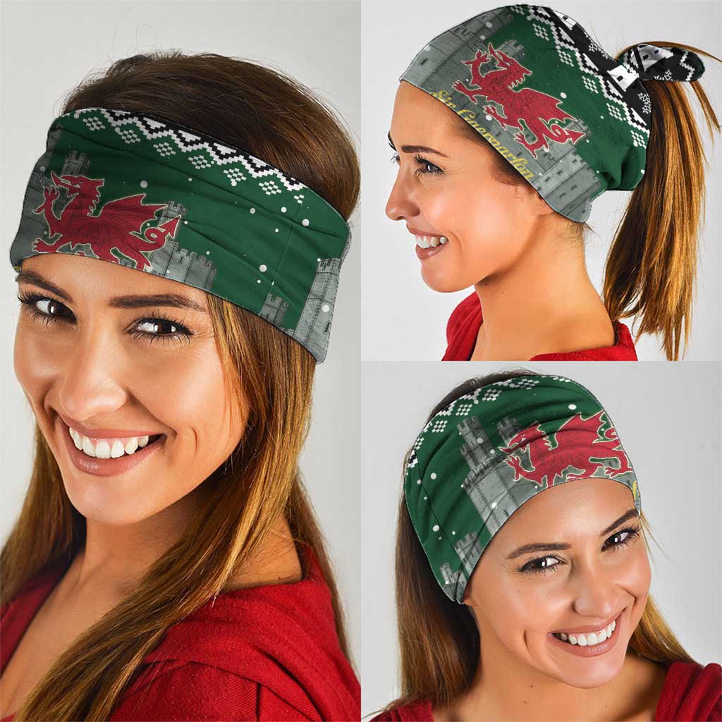 Caernarfonshire Wales Christmas Neck Gaiter Caernarfon Castle Red Dragon LT19