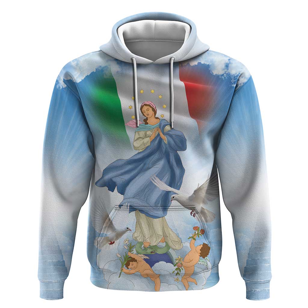 Italy Assumption Of Mary Hoodie Blessed Virgin Mary Angel And Dove LT19