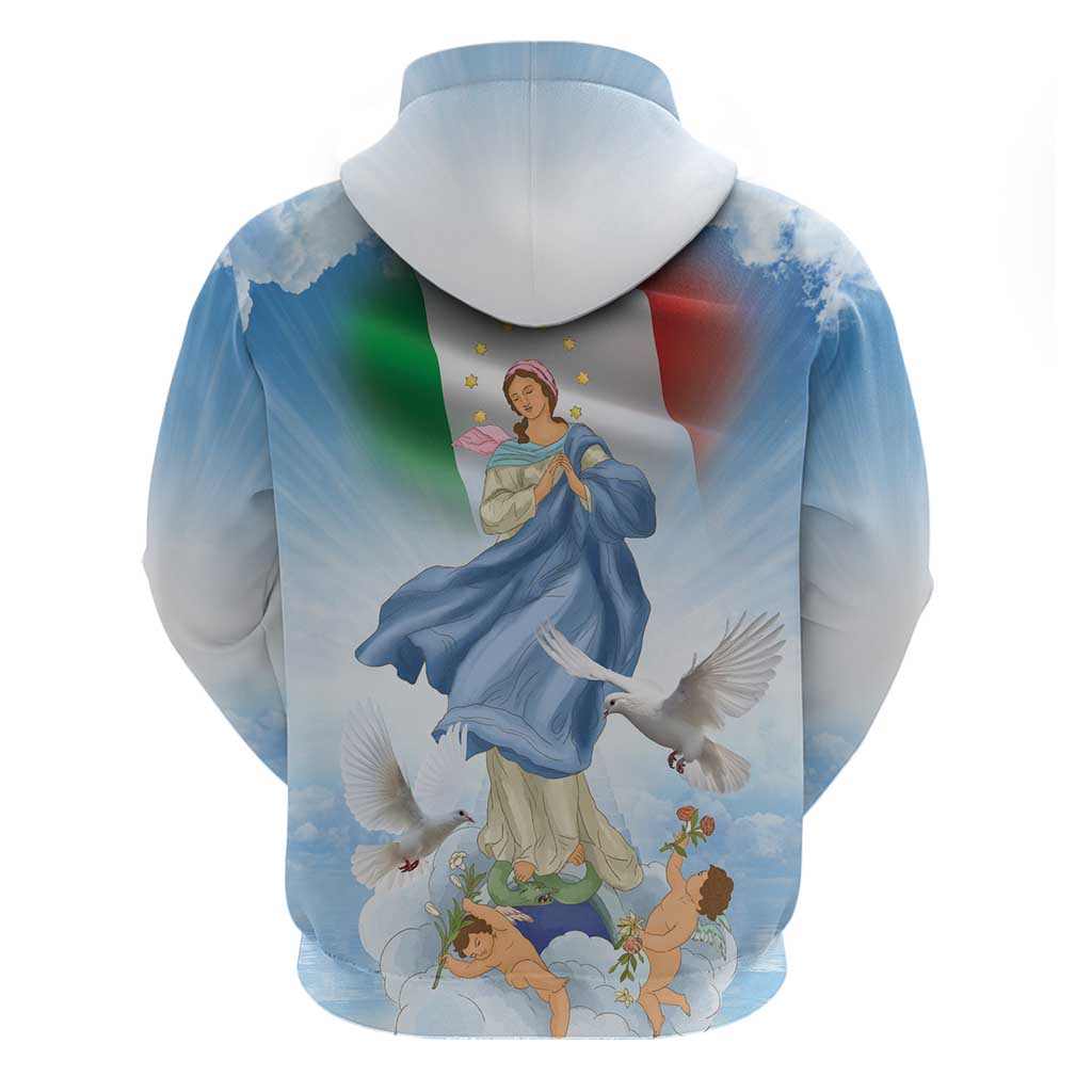 Italy Assumption Of Mary Hoodie Blessed Virgin Mary Angel And Dove LT19