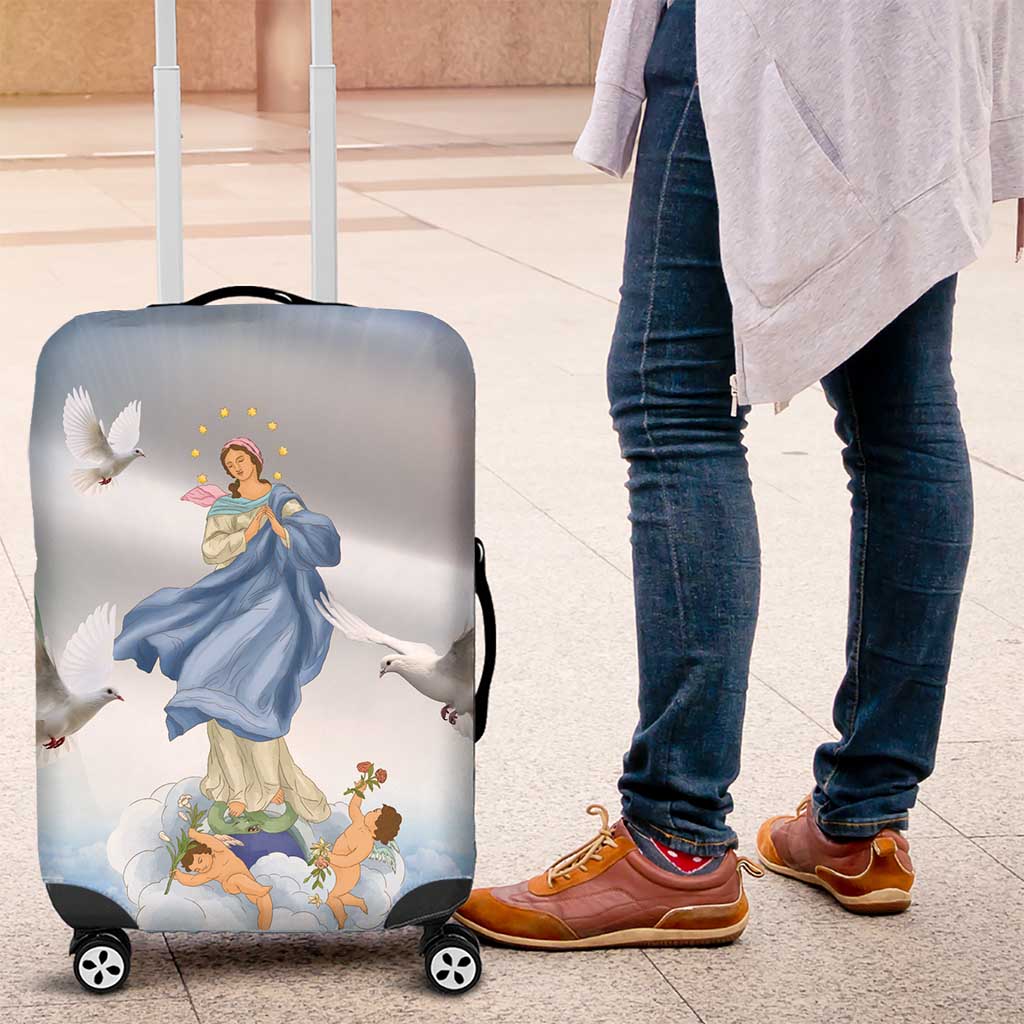 Italy Assumption Of Mary Luggage Cover Blessed Virgin Mary Angel And Dove LT19