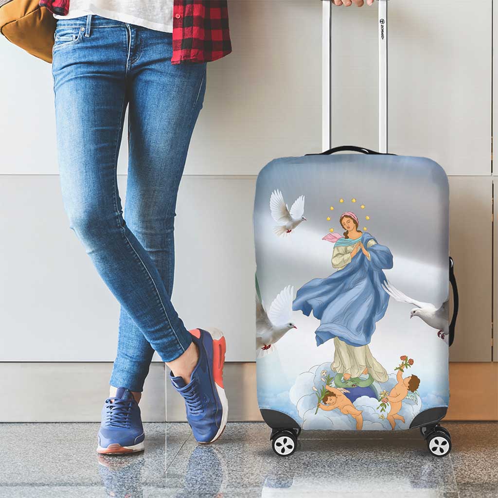 Italy Assumption Of Mary Luggage Cover Blessed Virgin Mary Angel And Dove LT19