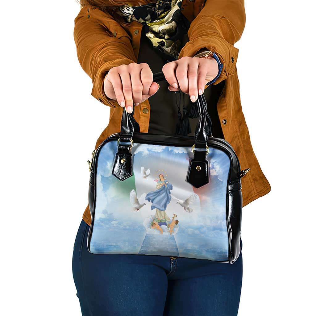 Italy Assumption Of Mary Shoulder Handbag Blessed Virgin Mary Angel And Dove LT19