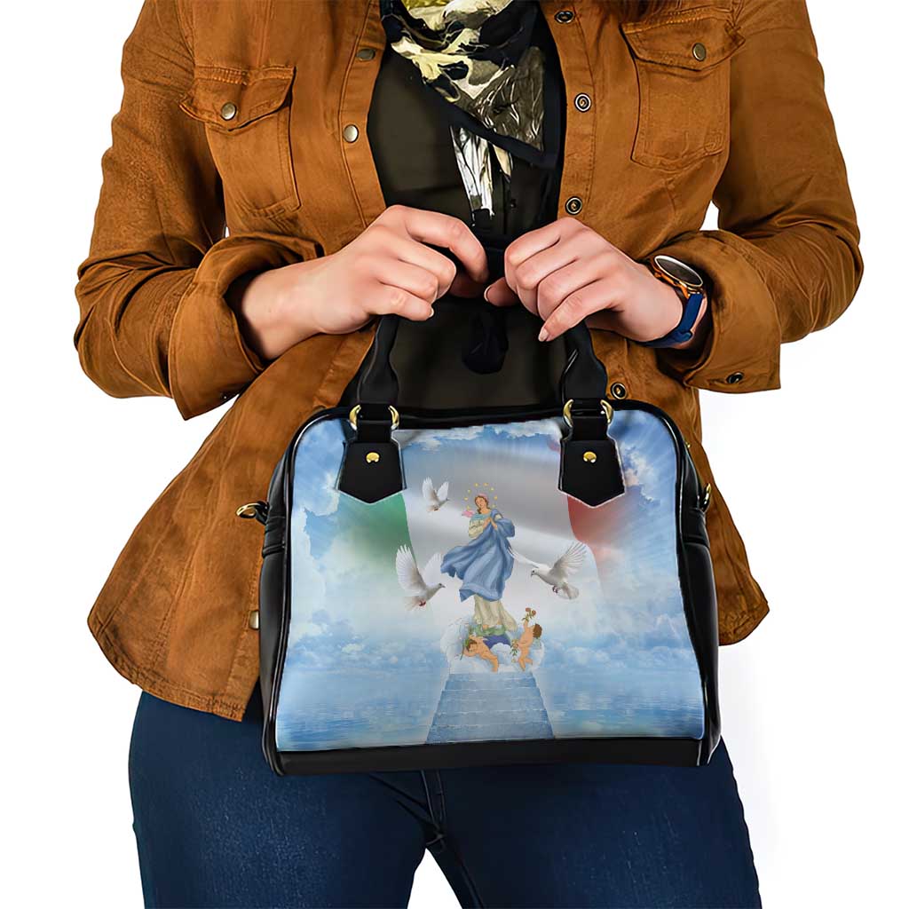 Italy Assumption Of Mary Shoulder Handbag Blessed Virgin Mary Angel And Dove LT19