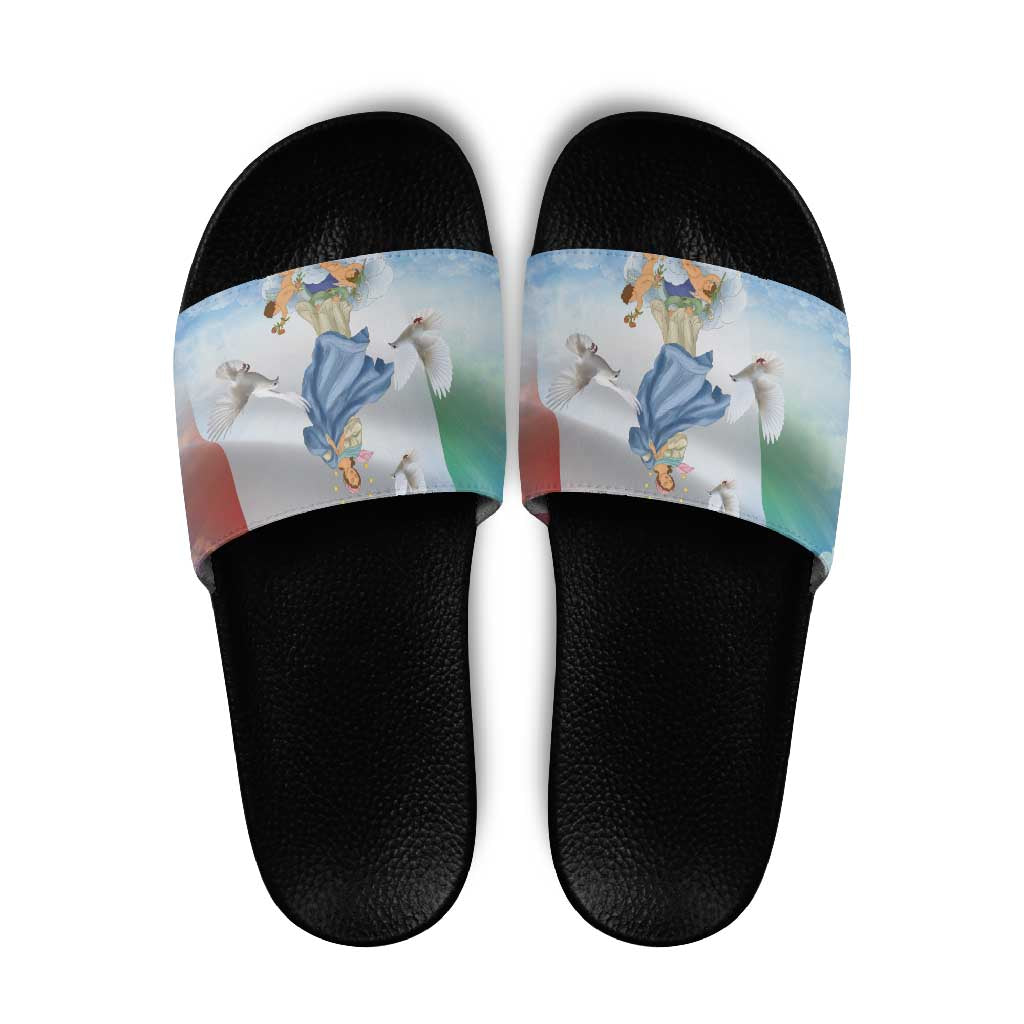 Italy Assumption Of Mary Slide Sandals Blessed Virgin Mary Angel And Dove LT19