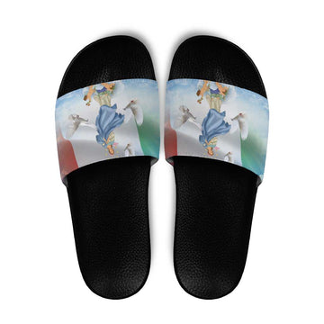 Italy Assumption Of Mary Slide Sandals Blessed Virgin Mary Angel And Dove LT19