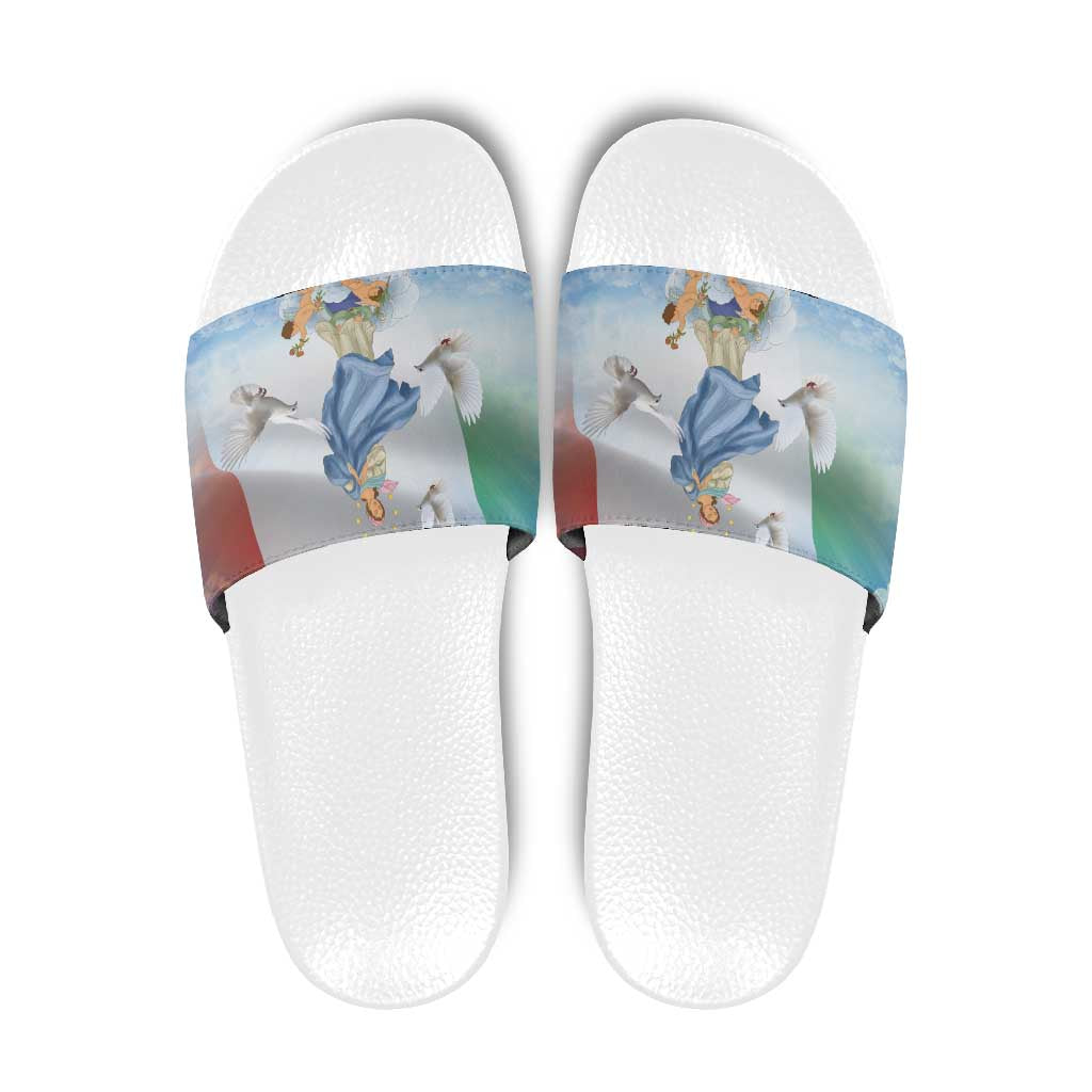 Italy Assumption Of Mary Slide Sandals Blessed Virgin Mary Angel And Dove LT19