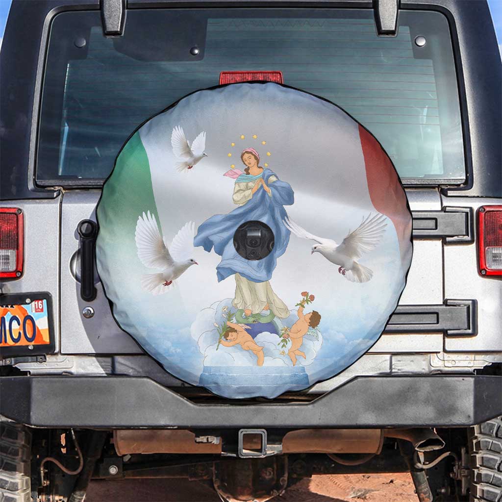 Italy Assumption Of Mary Spare Tire Cover Blessed Virgin Mary Angel And Dove LT19
