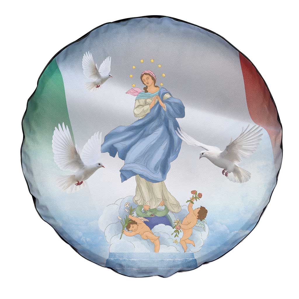 Italy Assumption Of Mary Spare Tire Cover Blessed Virgin Mary Angel And Dove LT19