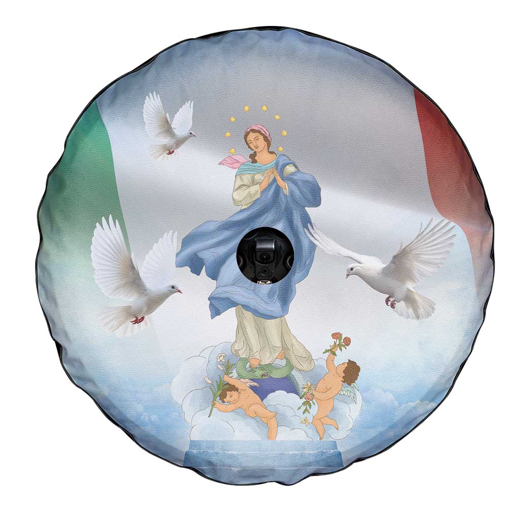 Italy Assumption Of Mary Spare Tire Cover Blessed Virgin Mary Angel And Dove LT19