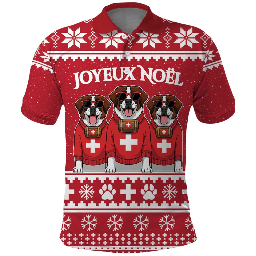 Saint Bernard Dog Switzerland Christmas Polo Shirt LT19