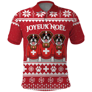 Saint Bernard Dog Switzerland Christmas Polo Shirt LT19