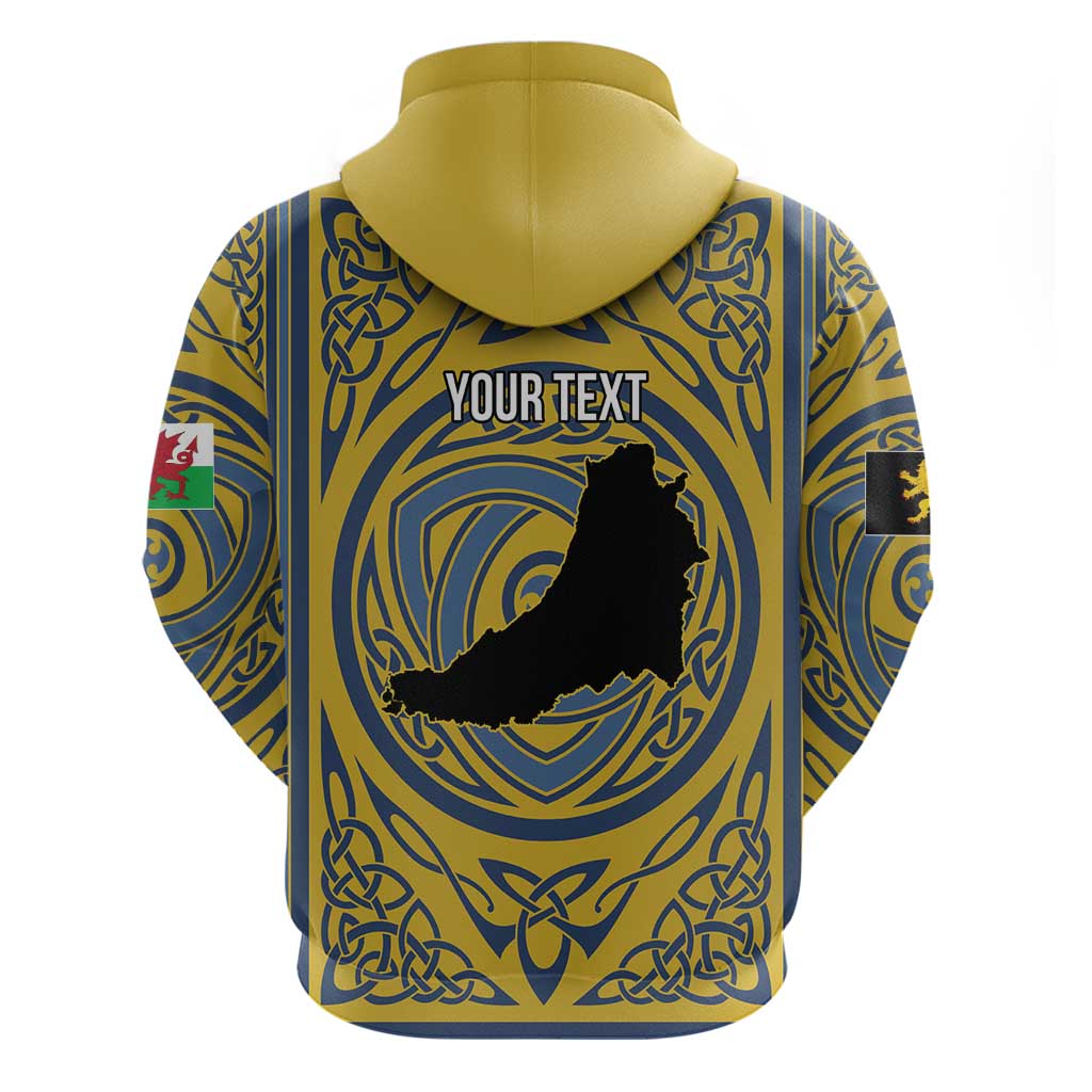 Personalized Cardiganshire Wales Hoodie Ceredigion Coat of Arms Celtic Design LT19
