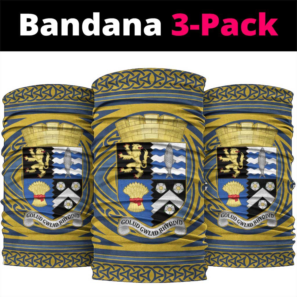 Personalized Cardiganshire Wales Neck Gaiter Ceredigion Coat of Arms Celtic Design LT19