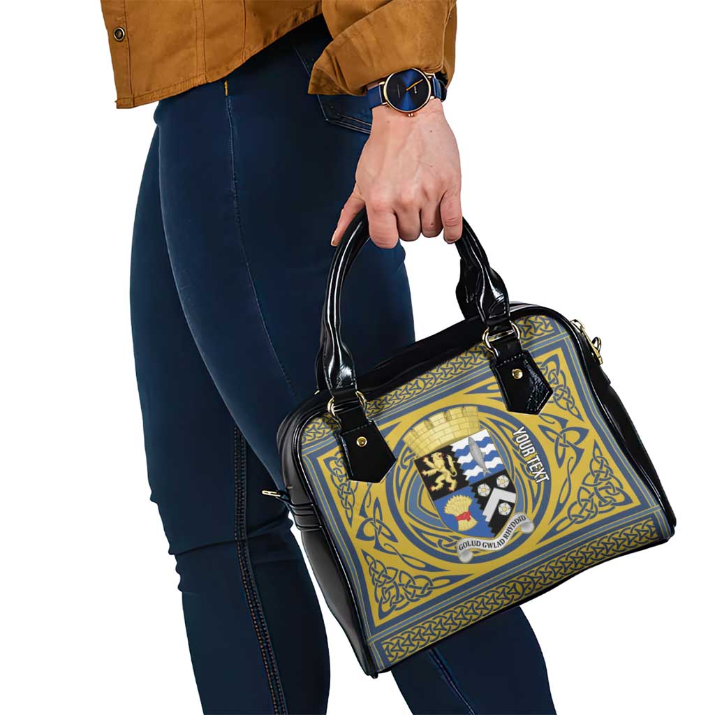 Personalized Cardiganshire Wales Shoulder Handbag Ceredigion Coat of Arms Celtic Design LT19