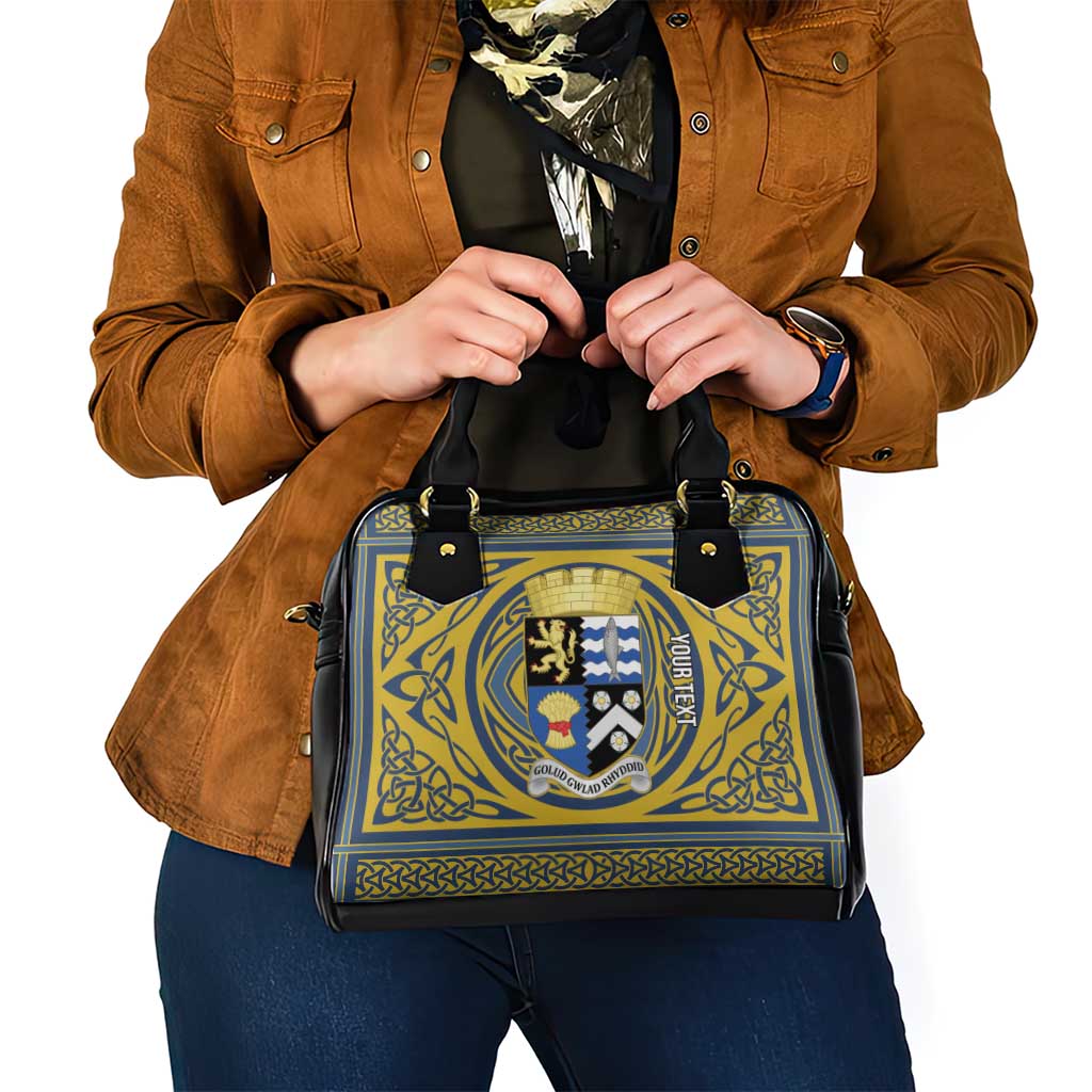 Personalized Cardiganshire Wales Shoulder Handbag Ceredigion Coat of Arms Celtic Design LT19