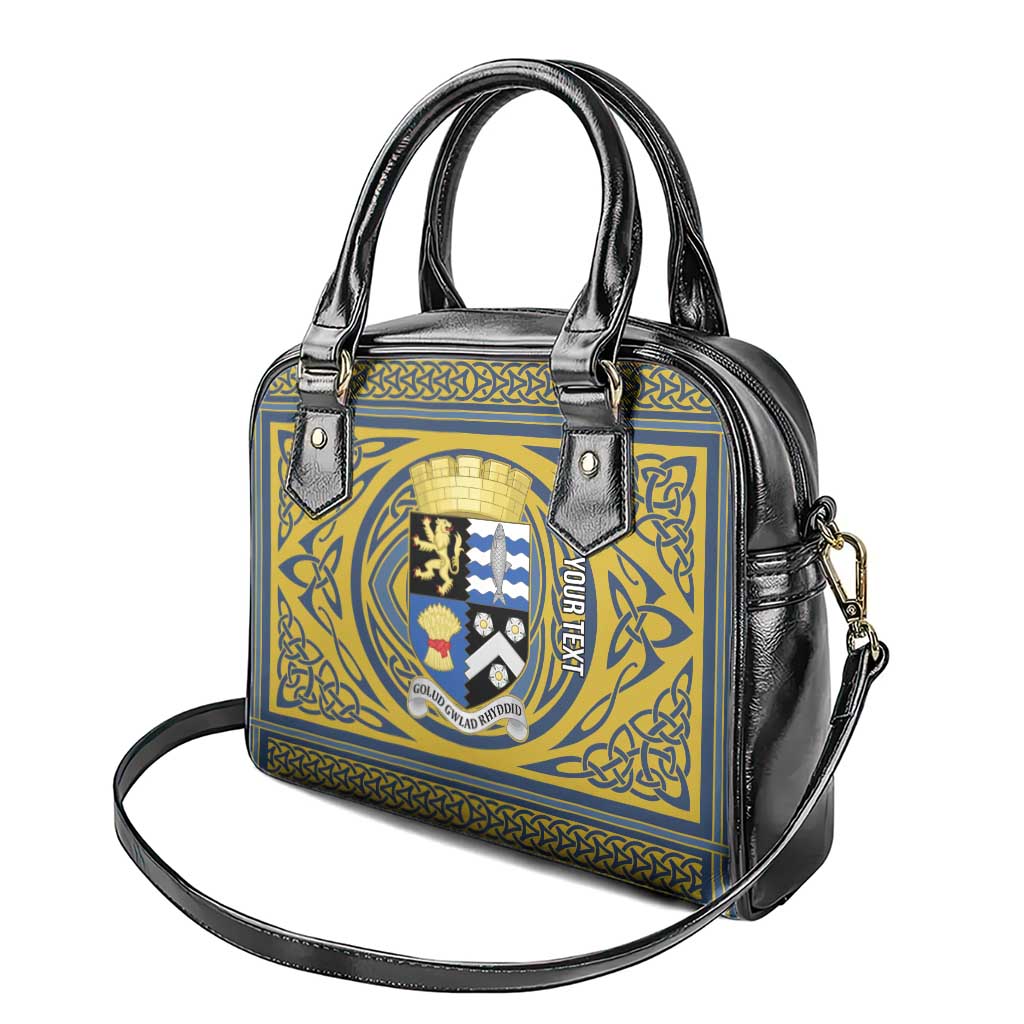 Personalized Cardiganshire Wales Shoulder Handbag Ceredigion Coat of Arms Celtic Design LT19