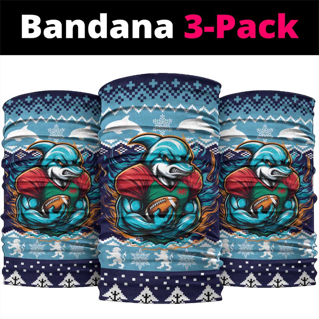 Cardiganshire Wales Christmas Neck Gaiter Cardigan Bay Dolphin Rugby Design LT19