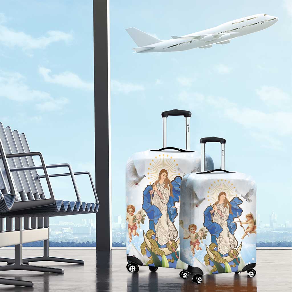 Italy Immaculate Conception Feast Day Luggage Cover Virgin Mary with Cross And Lily Flower LT19