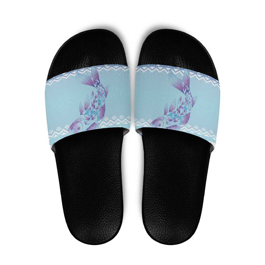 Cardiganshire Wales Christmas Slide Sandals Ceredigion Herring Celtic Knot LT19