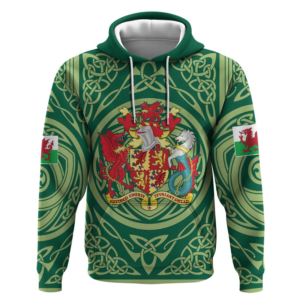 Personalized Carmarthenshire Wales Hoodie Map and Emblem Celtic Style LT19