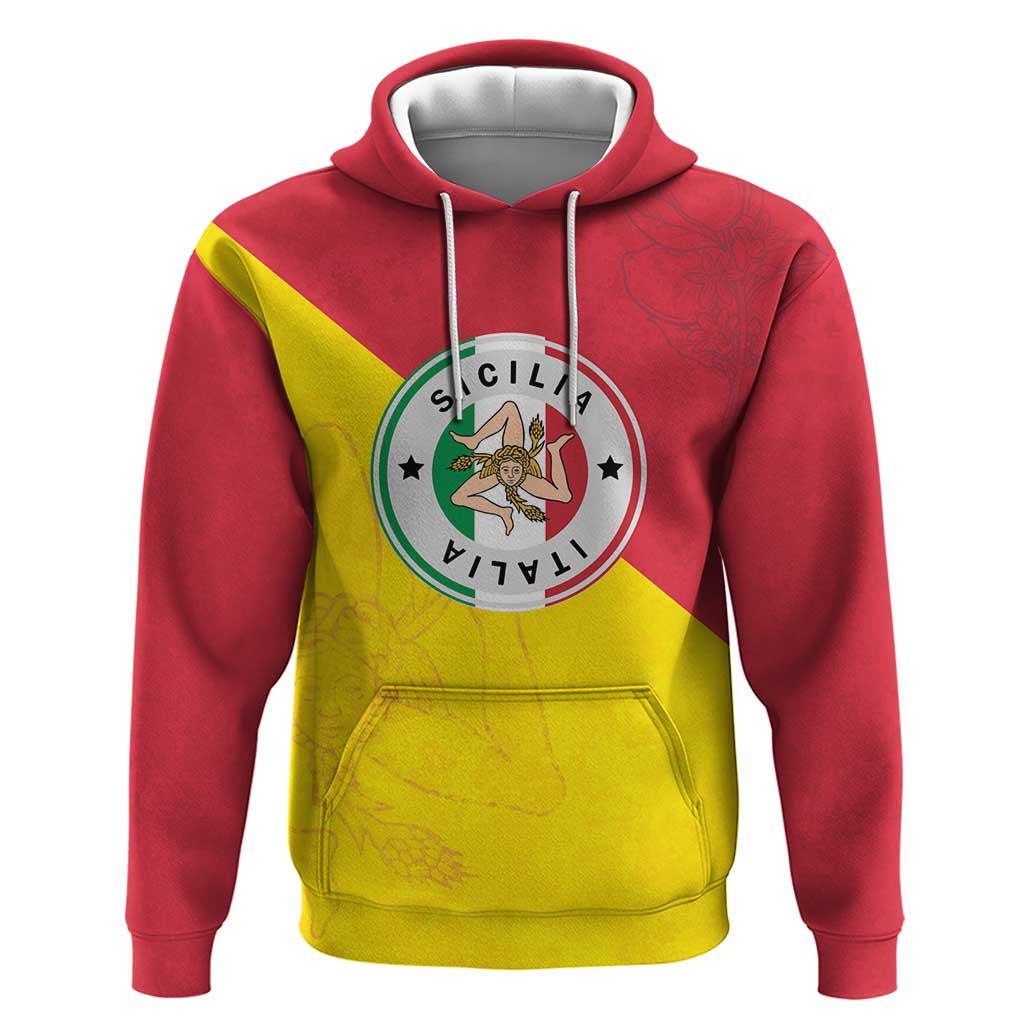Italy Sicilia Hoodie Triskeles With Lemons LT19