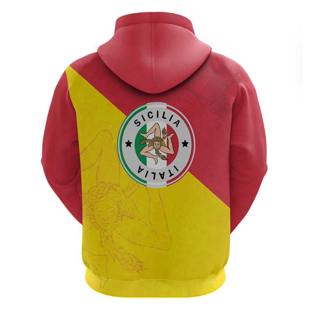 Italy Sicilia Hoodie Triskeles With Lemons LT19