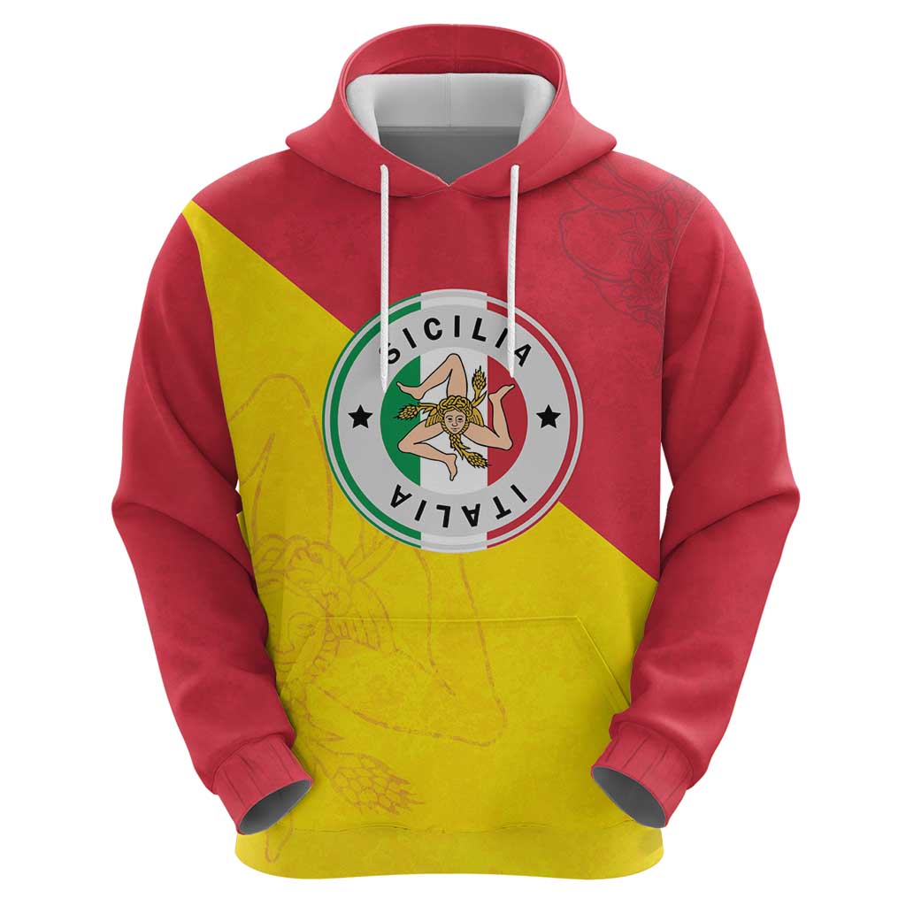 Italy Sicilia Hoodie Triskeles With Lemons LT19