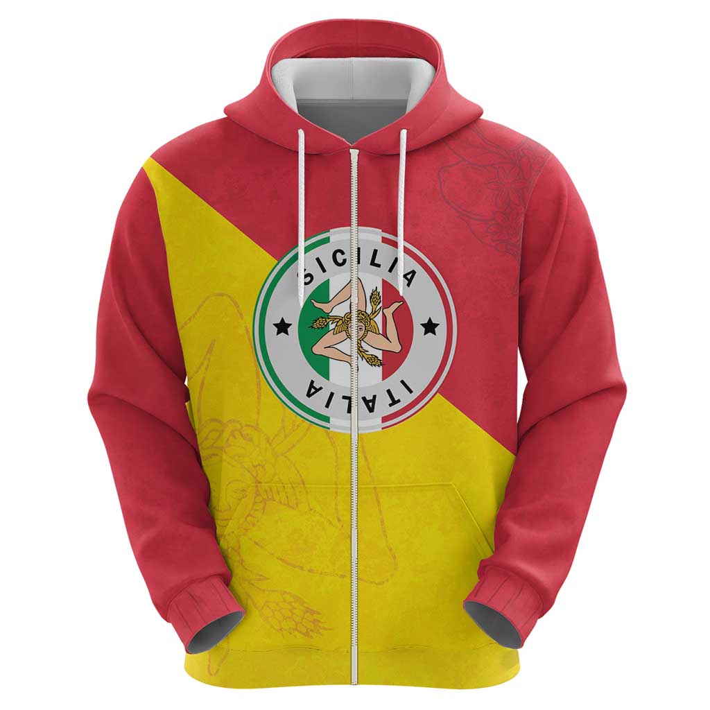 Italy Sicilia Hoodie Triskeles With Lemons LT19
