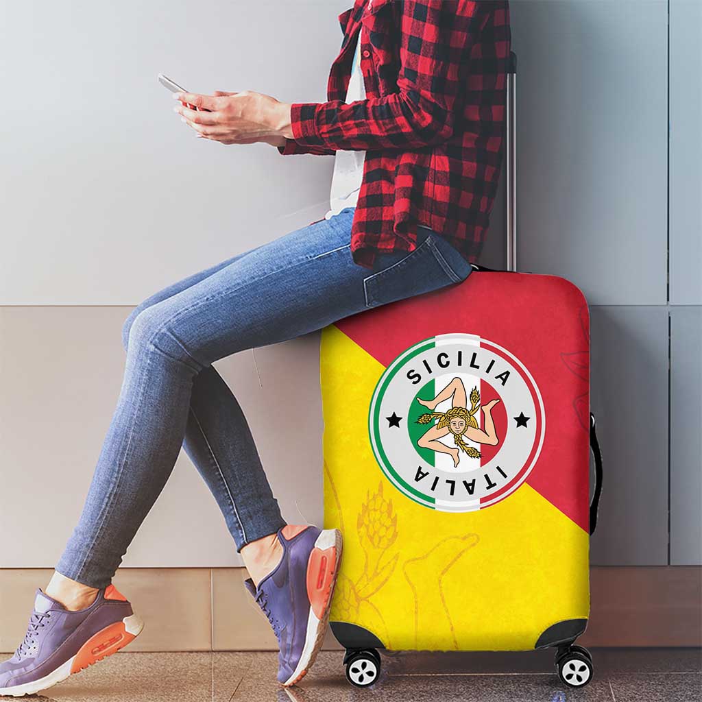 Italy Sicilia Luggage Cover Triskeles With Lemons LT19