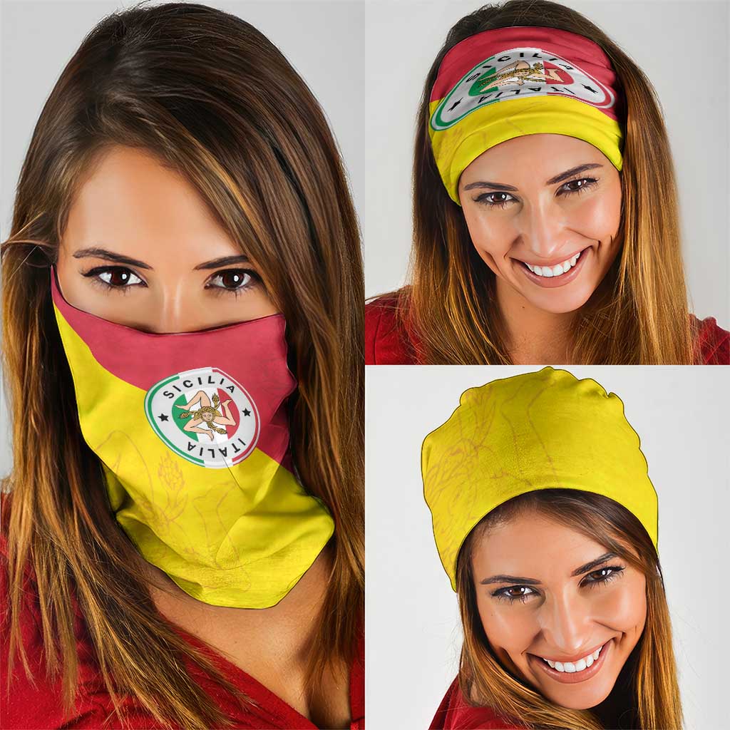 Italy Sicilia Neck Gaiter Triskeles With Lemons LT19