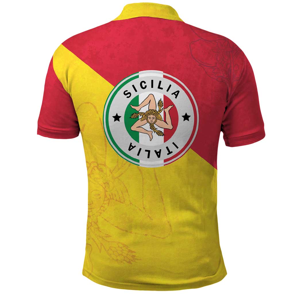 Italy Sicilia Polo Shirt Triskeles With Lemons LT19