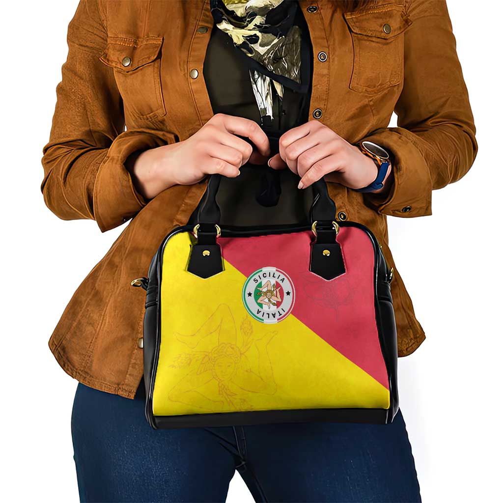 Italy Sicilia Shoulder Handbag Triskeles With Lemons LT19