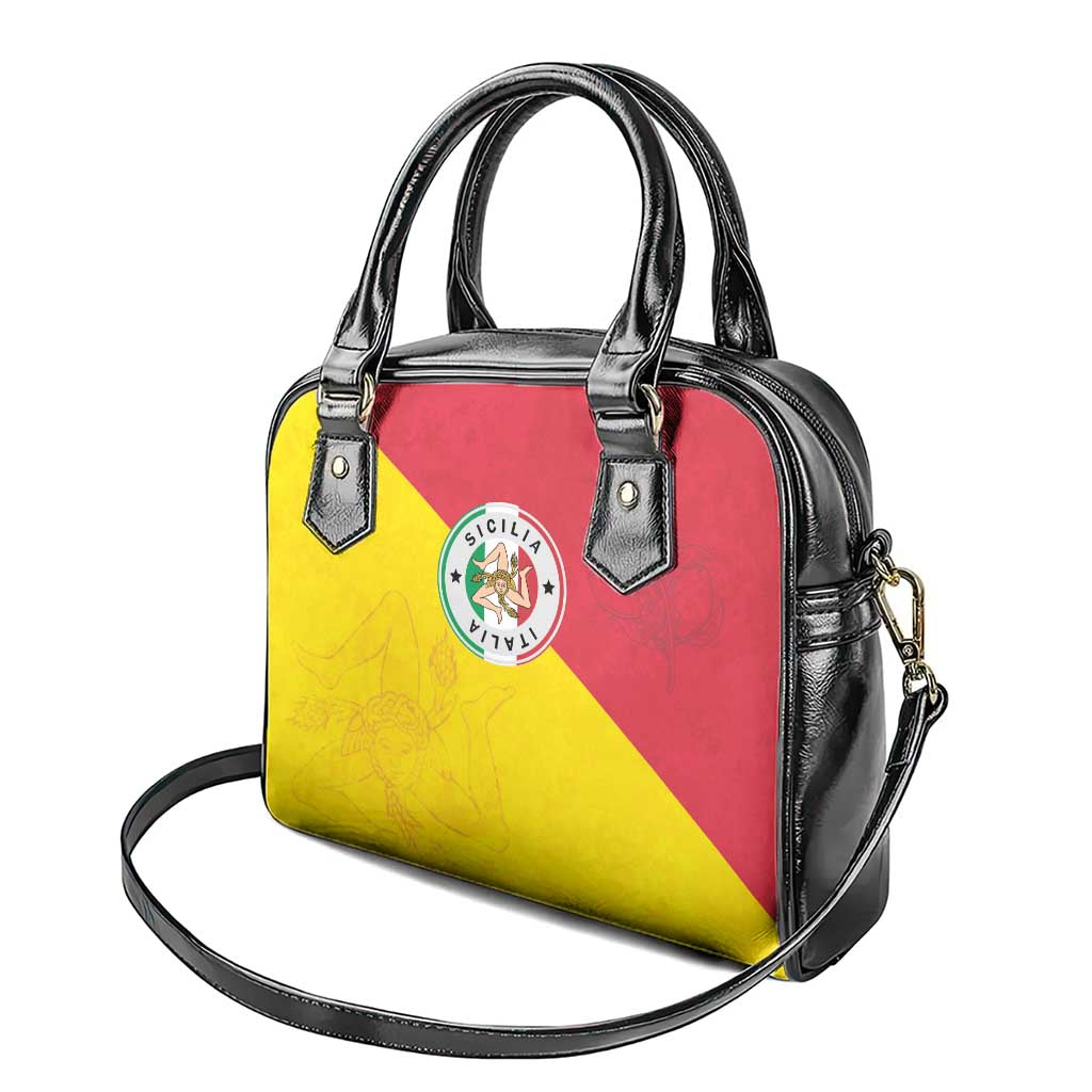 Italy Sicilia Shoulder Handbag Triskeles With Lemons LT19