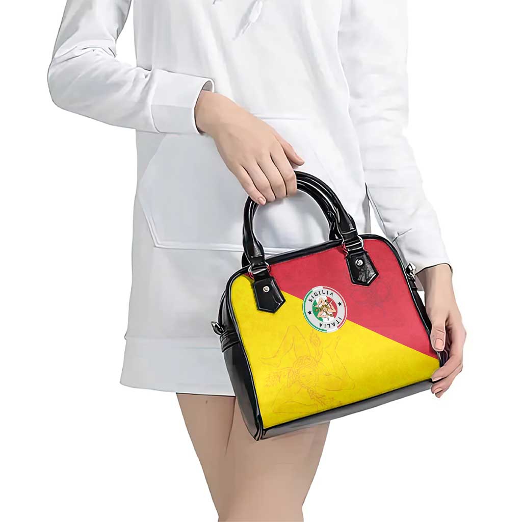 Italy Sicilia Shoulder Handbag Triskeles With Lemons LT19