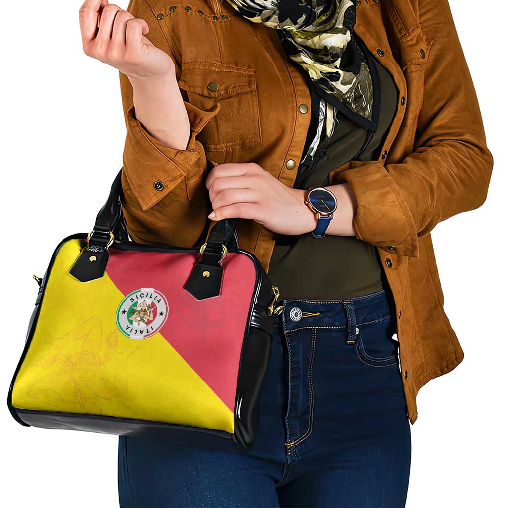 Italy Sicilia Shoulder Handbag Triskeles With Lemons LT19