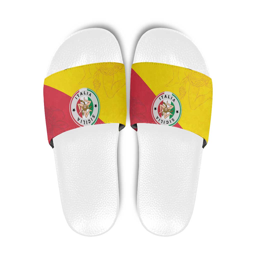 Italy Sicilia Slide Sandals Triskeles With Lemons LT19