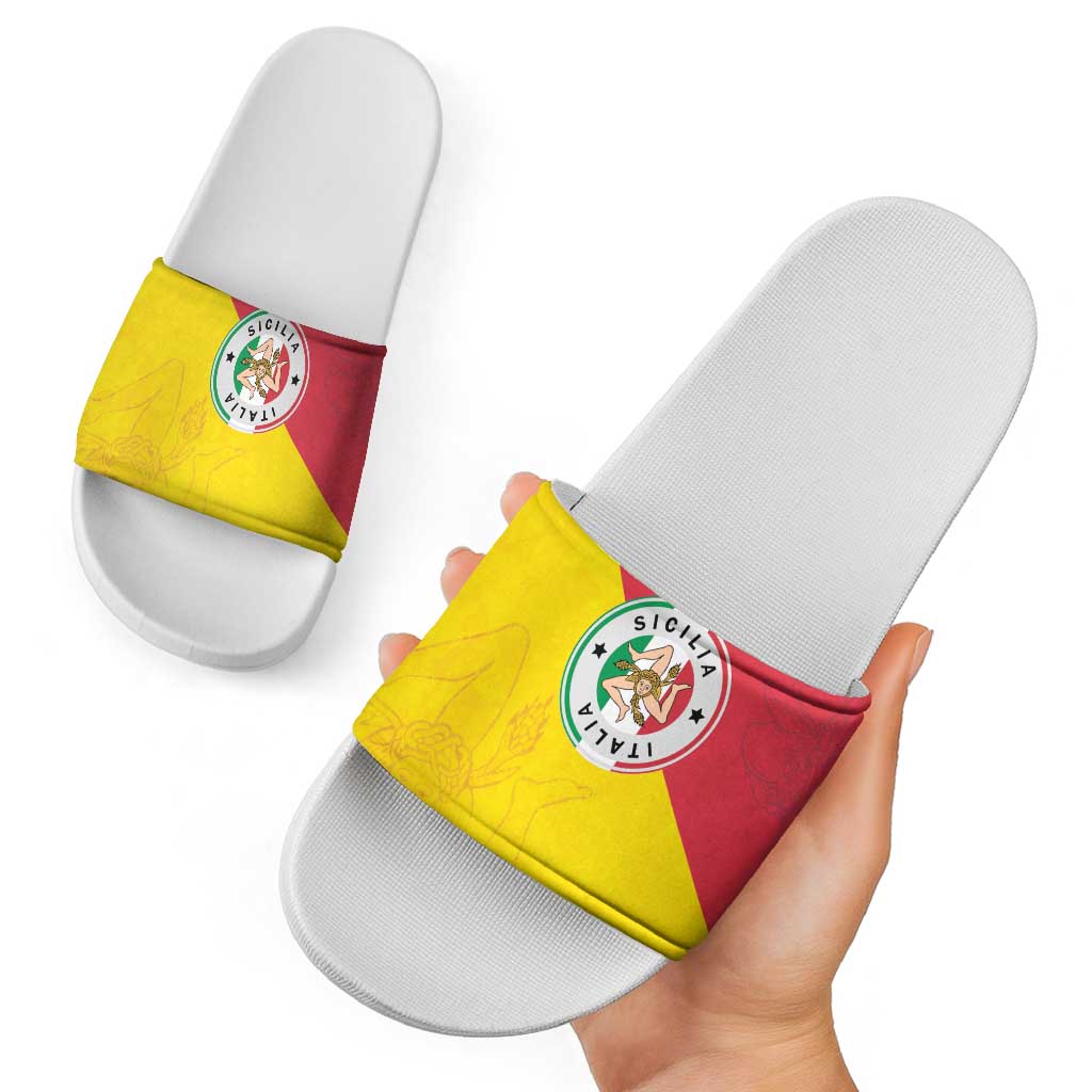 Italy Sicilia Slide Sandals Triskeles With Lemons LT19