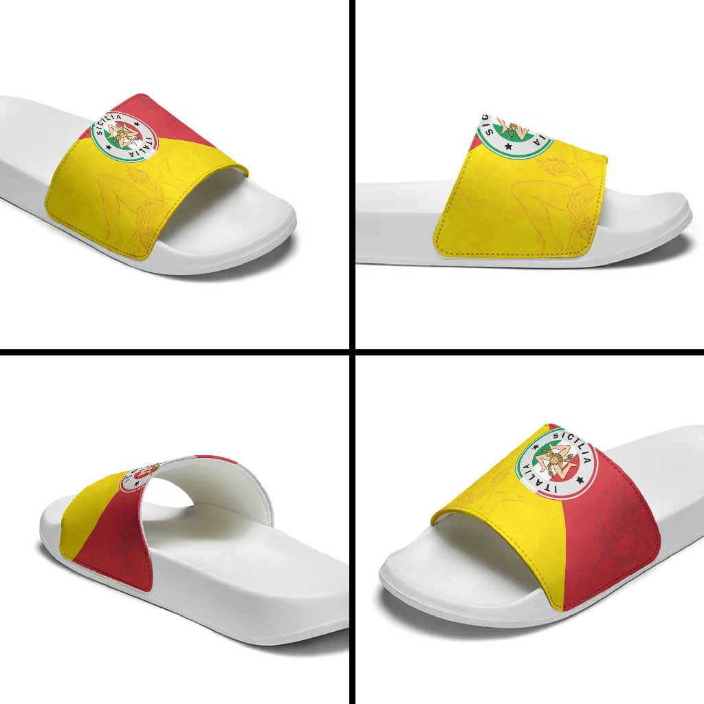 Italy Sicilia Slide Sandals Triskeles With Lemons LT19
