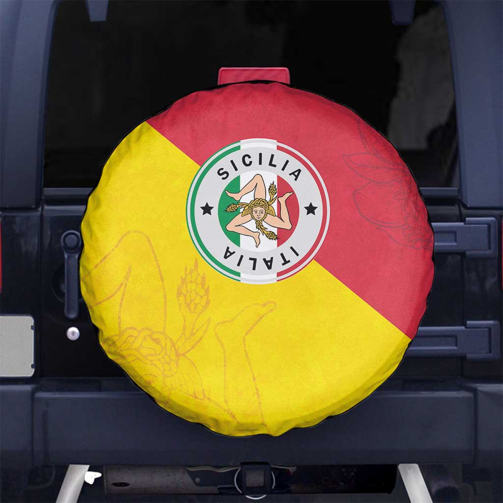 Italy Sicilia Spare Tire Cover Triskeles With Lemons LT19