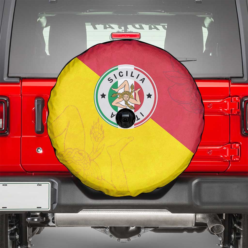Italy Sicilia Spare Tire Cover Triskeles With Lemons LT19