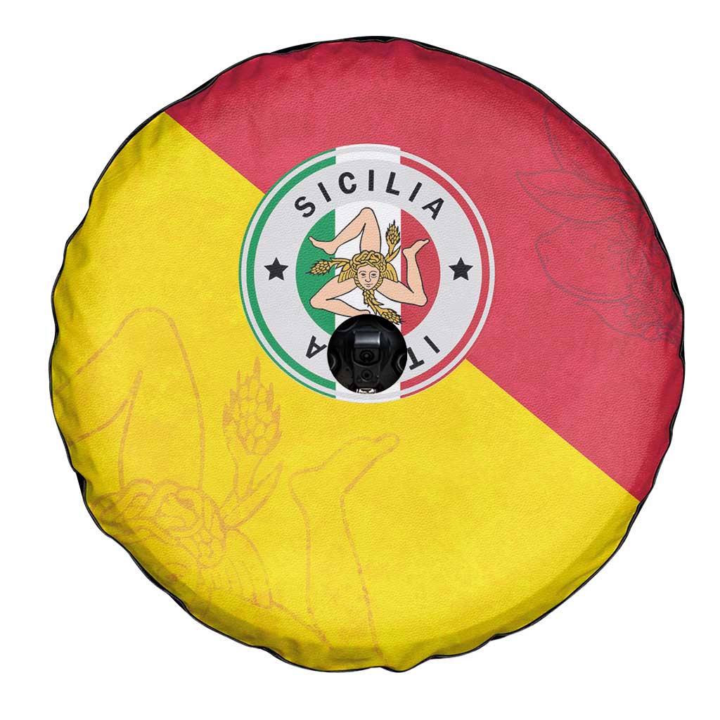Italy Sicilia Spare Tire Cover Triskeles With Lemons LT19
